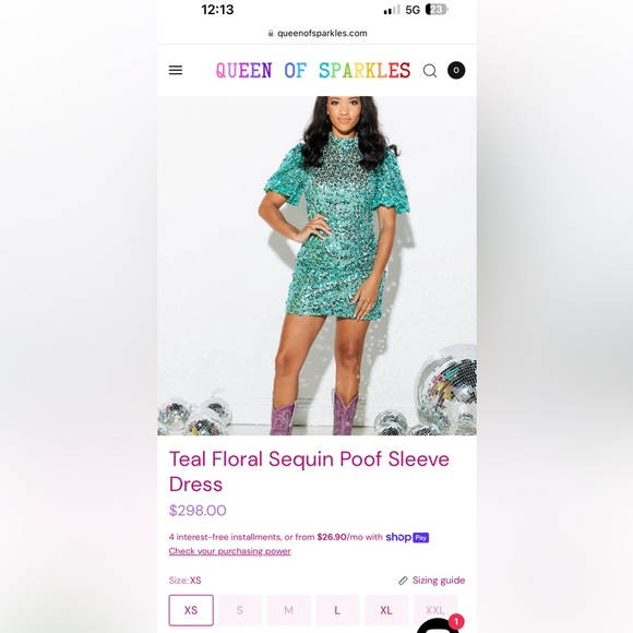 Queen Of Sparkles Poof Sleeve Sequin Dress - Picture 3 of 4